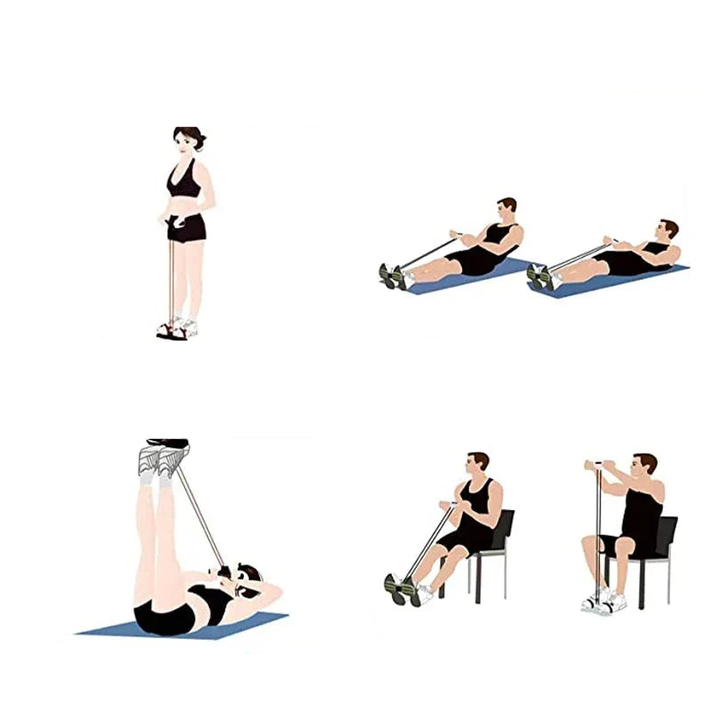 Resistance Bands 4-Tube Yoga Pedal Puller