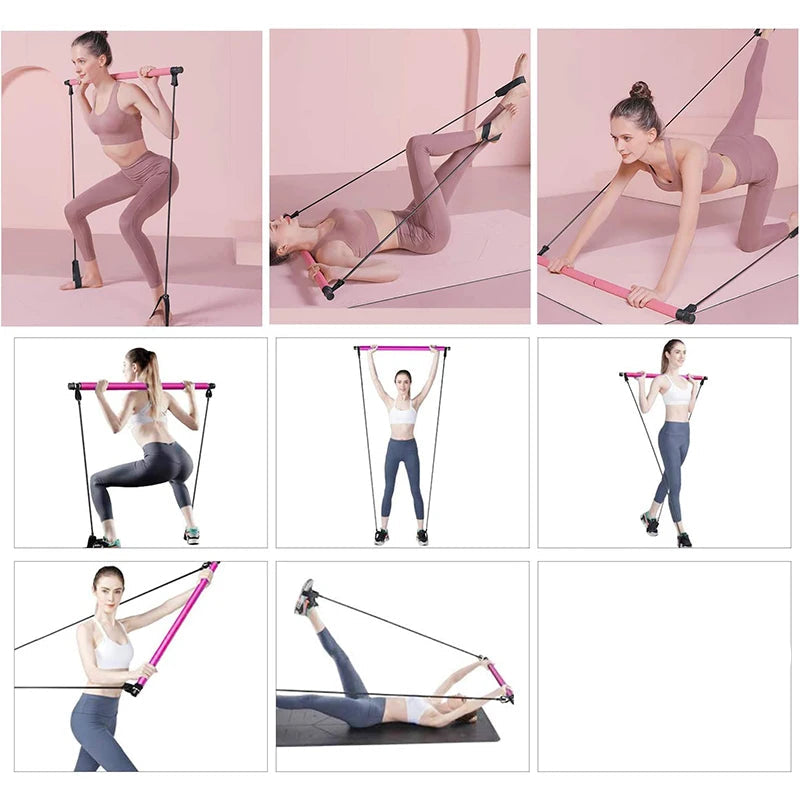 Splicing Portable Pilates Bar Yoga Pole Deep Squat Gods Tensioner Weight Loss Multifunctional Fitness Buttocks