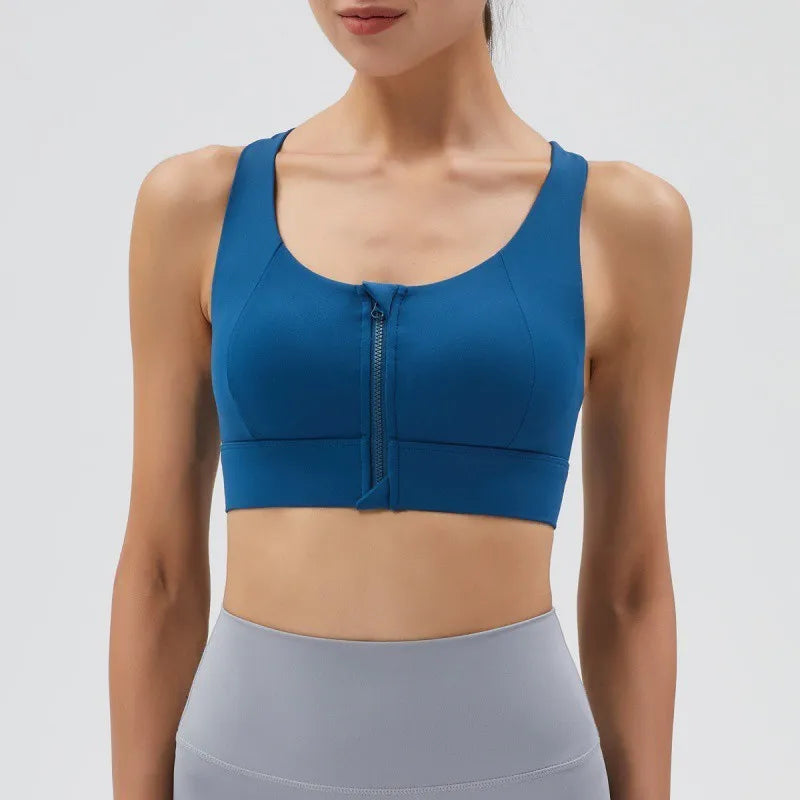 Adjustable Front Zipper Sports Sports Bra