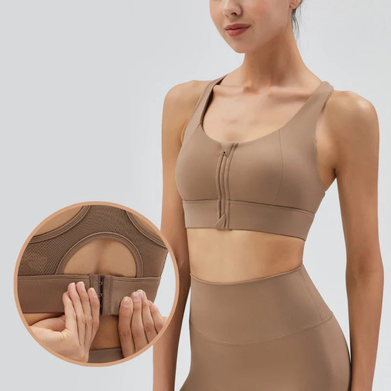 Adjustable Front Zipper Sports Sports Bra