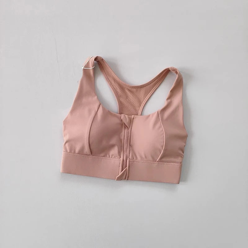 Adjustable Front Zipper Sports Sports Bra