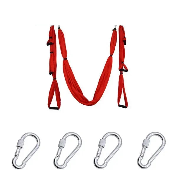 6 Handles Aerial Yoga Hammock Swing Outdoor Indoor Antigravity Hanging Sling Yoga Pilates Trapeze Inversion Exercises+Carry Bag