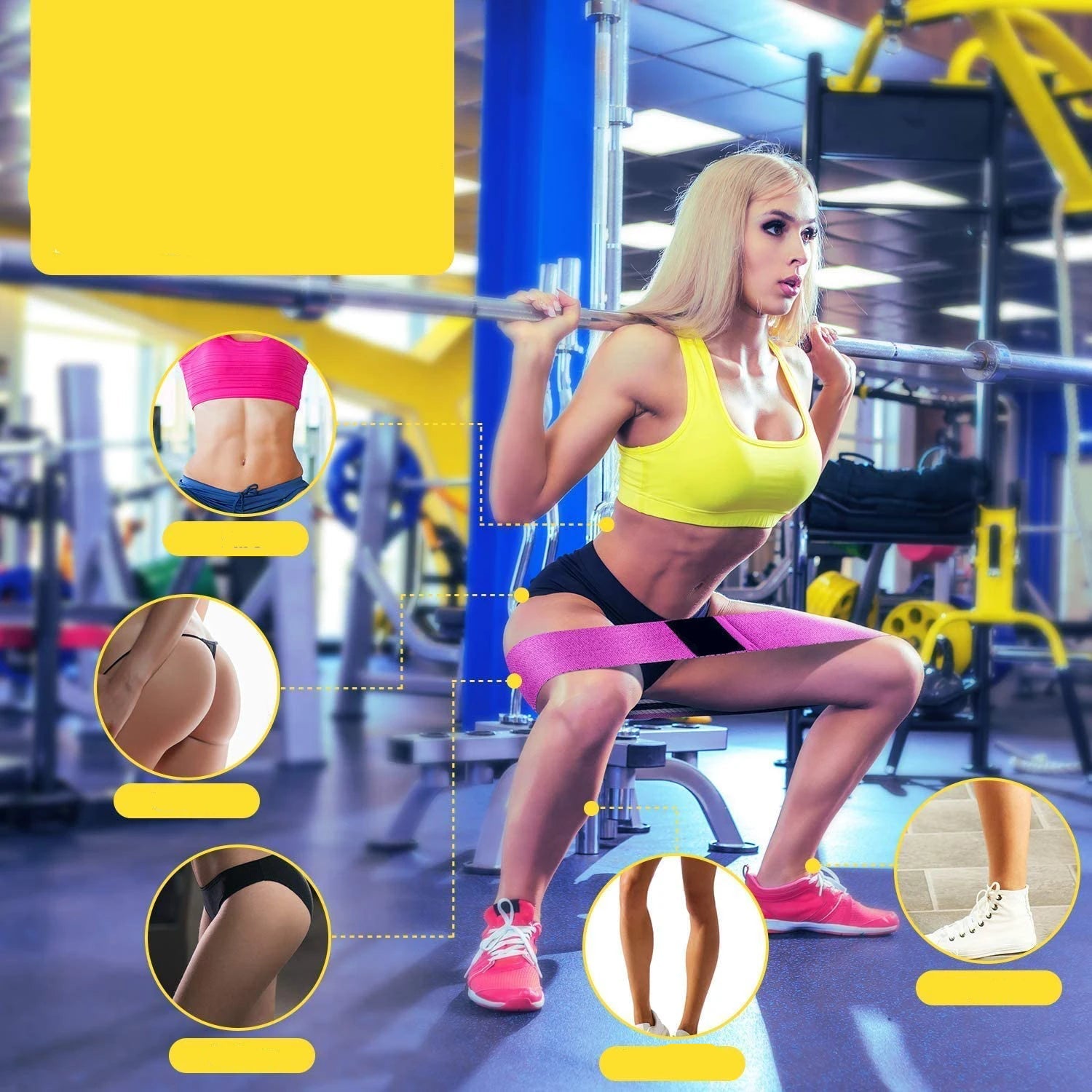 Elastic Rubber Resistance Bands for Yoga