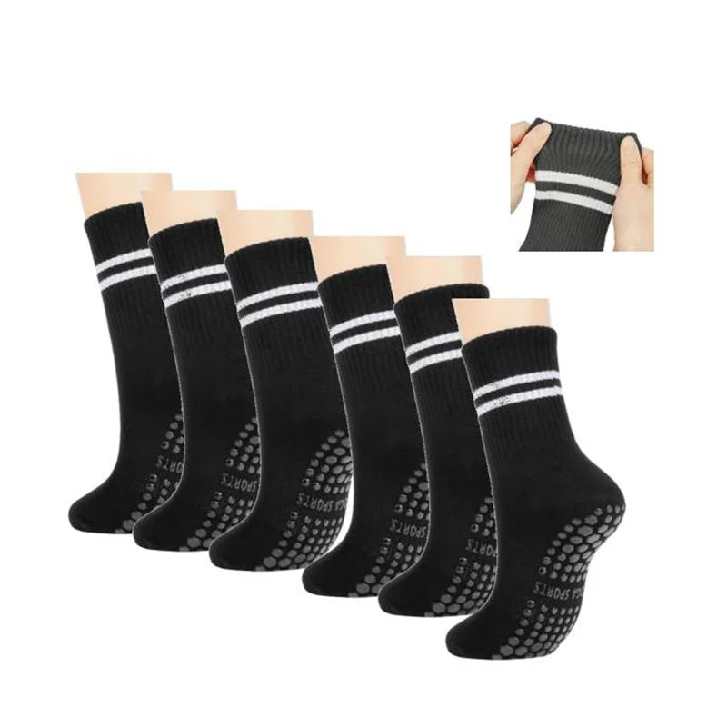 1 pairs/6 pairs of Woman yoga socks medium length socks pure cotton anti slip silicone indoor fitness pilates women sports socks