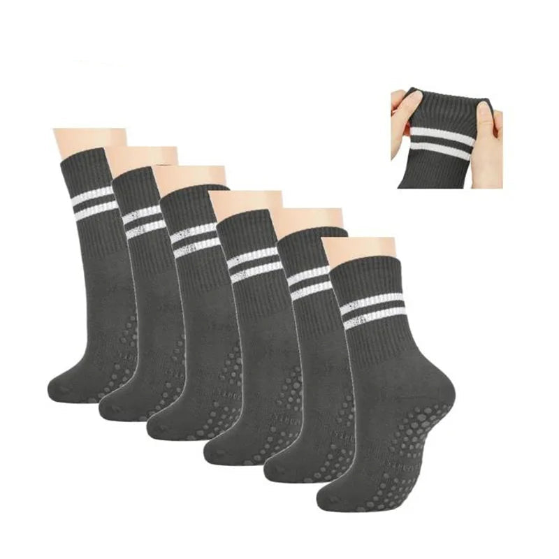 1 pairs/6 pairs of Woman yoga socks medium length socks pure cotton anti slip silicone indoor fitness pilates women sports socks