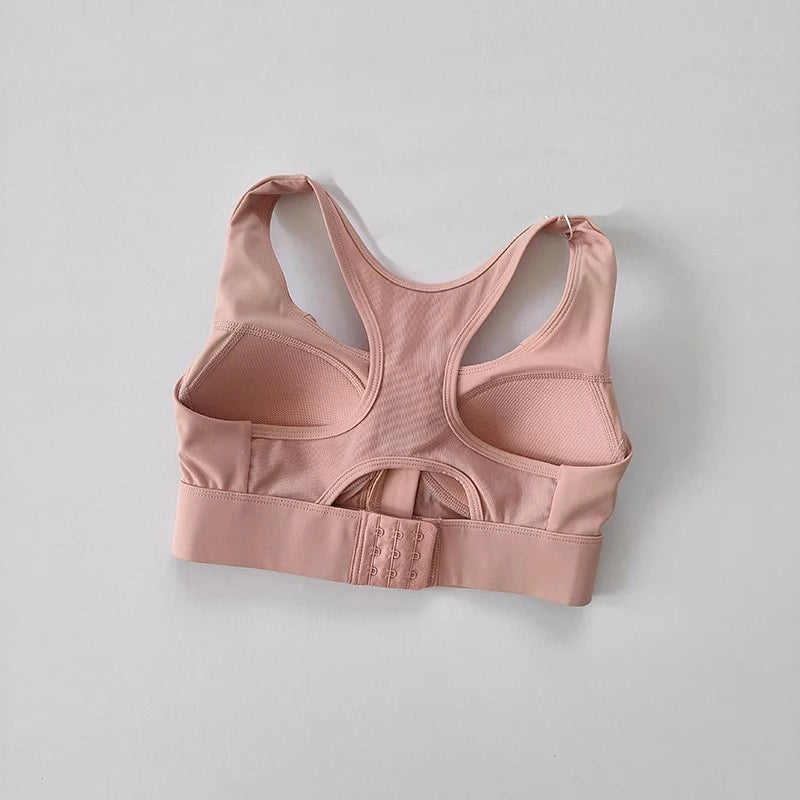 Adjustable Front Zipper Sports Sports Bra