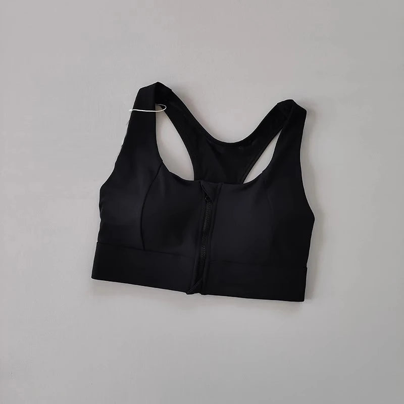 Adjustable Front Zipper Sports Sports Bra