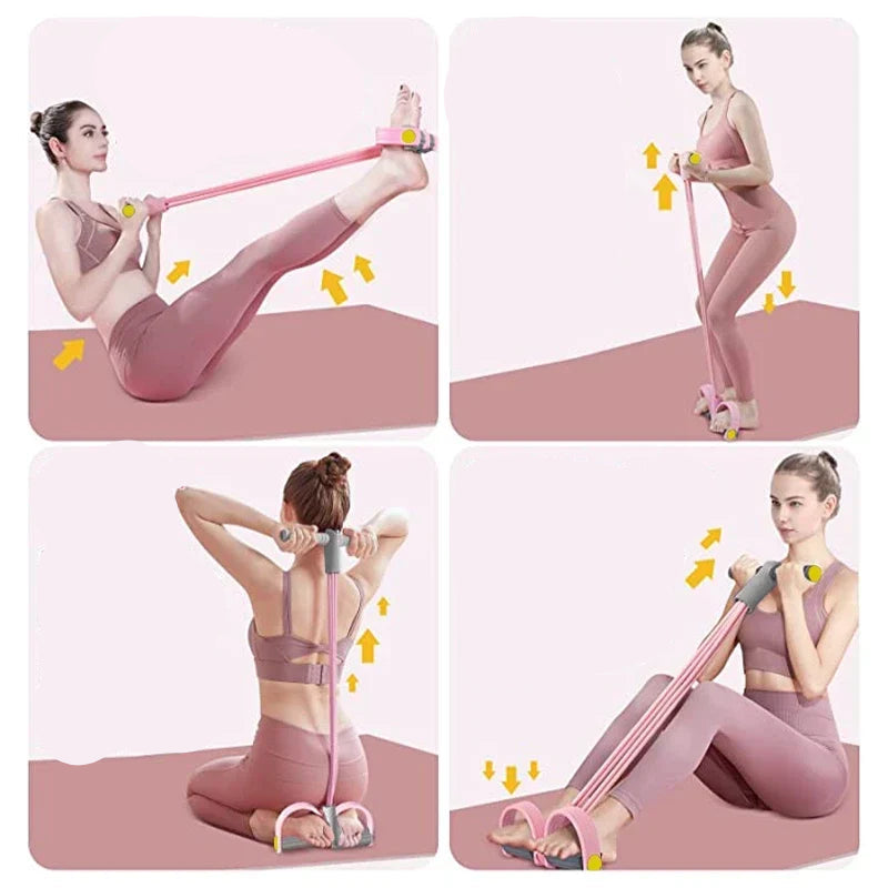 Resistance Bands 4-Tube Yoga Pedal Puller