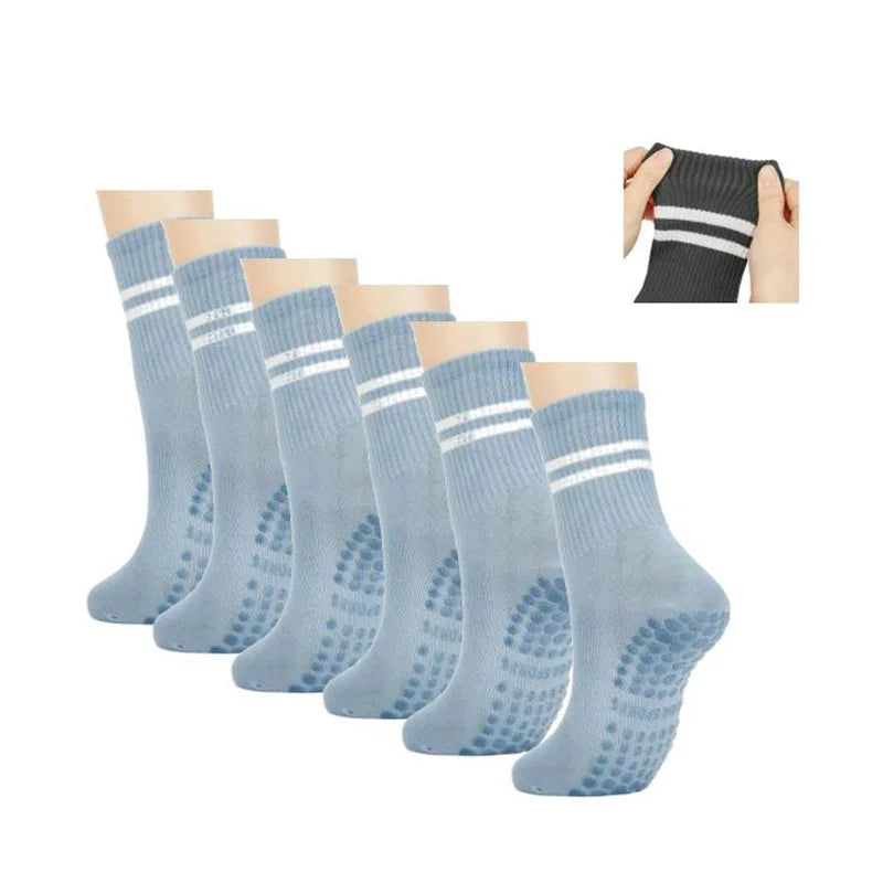 1 pairs/6 pairs of Woman yoga socks medium length socks pure cotton anti slip silicone indoor fitness pilates women sports socks