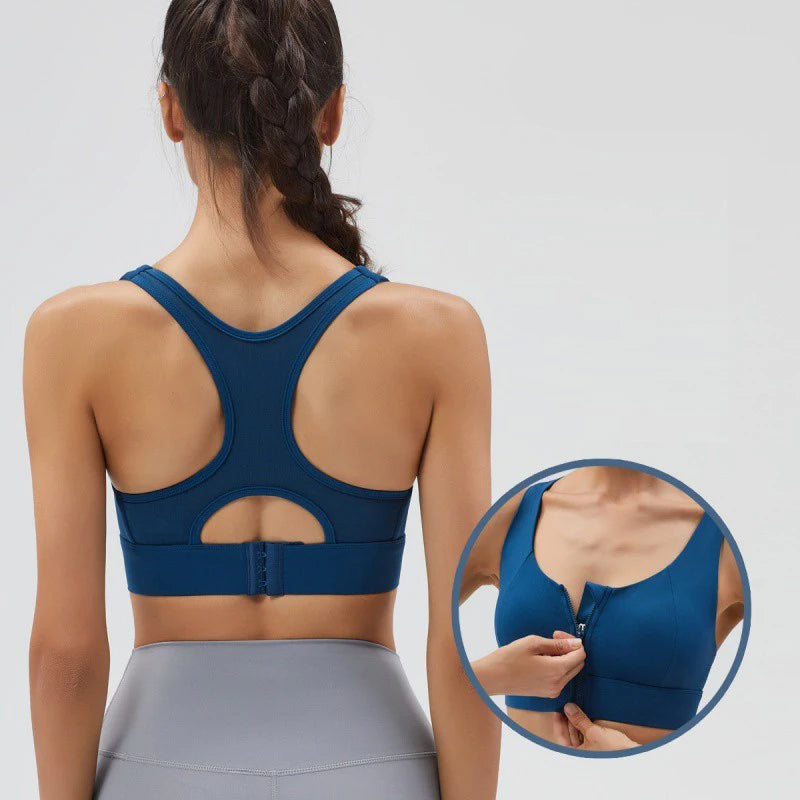 Adjustable Front Zipper Sports Sports Bra