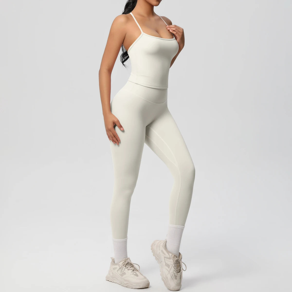 Tummy Control Slimming Halter Yoga Top Set