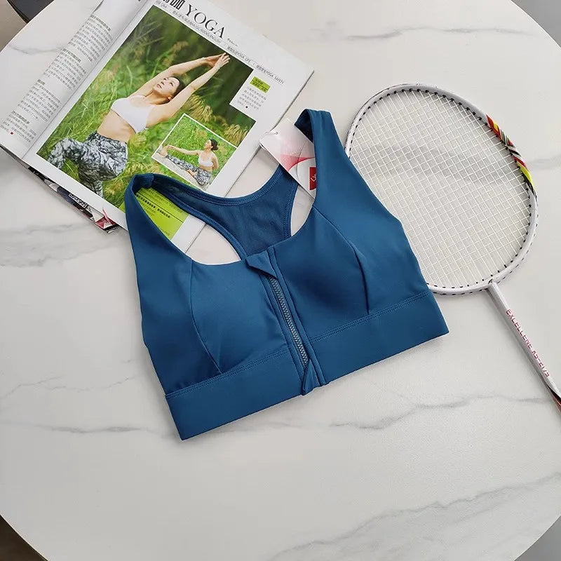 Adjustable Front Zipper Sports Sports Bra