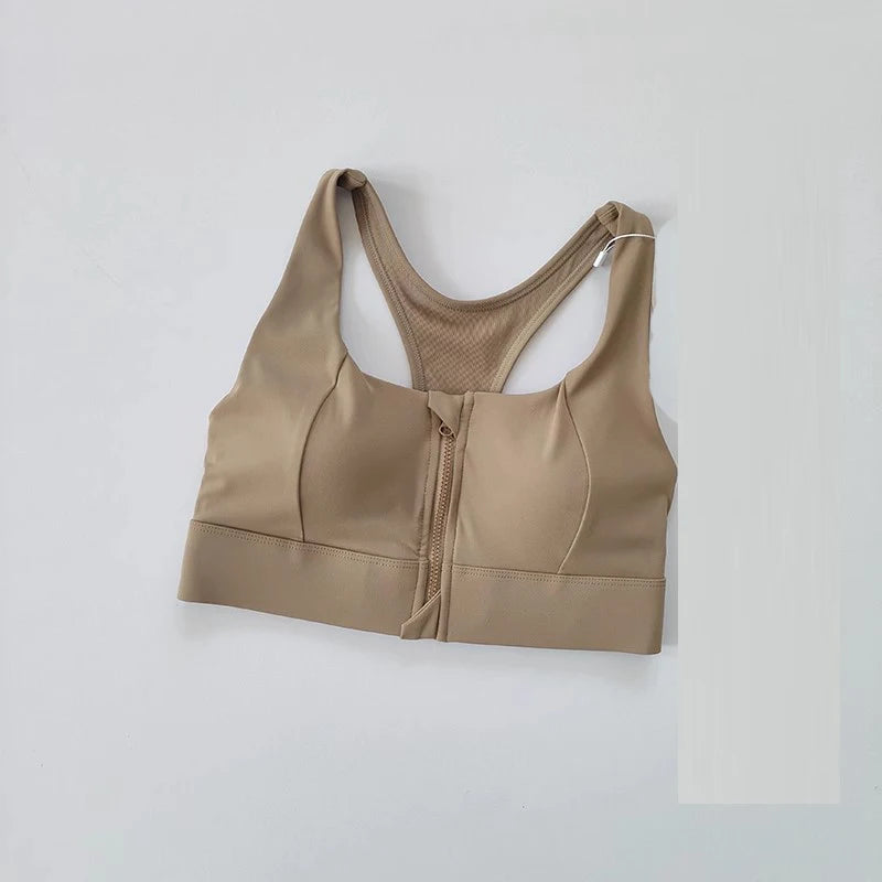 Adjustable Front Zipper Sports Sports Bra