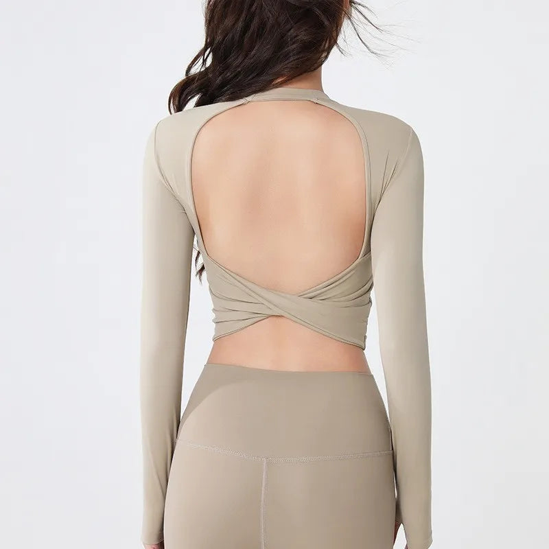 Women's Sexy Beauty Back Fitness Crop Top