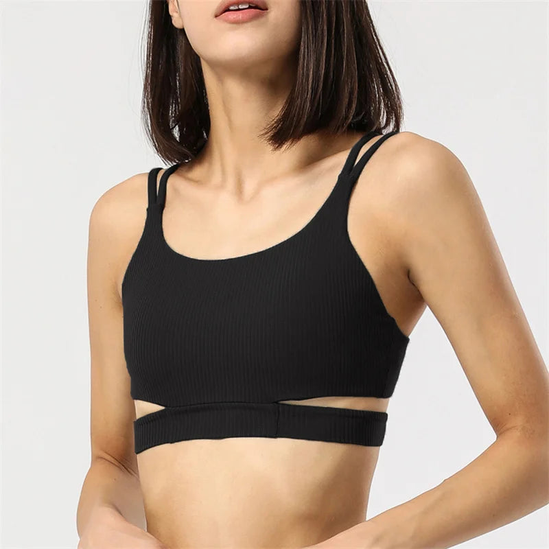 Women Sports Bra Gym Sportswear Yoga Bra Backless Push Up Crop Top