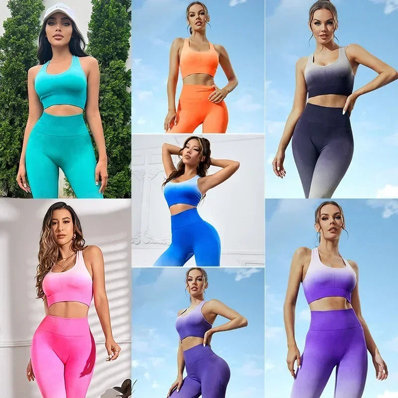 Seamless Gradient Yoga Sets