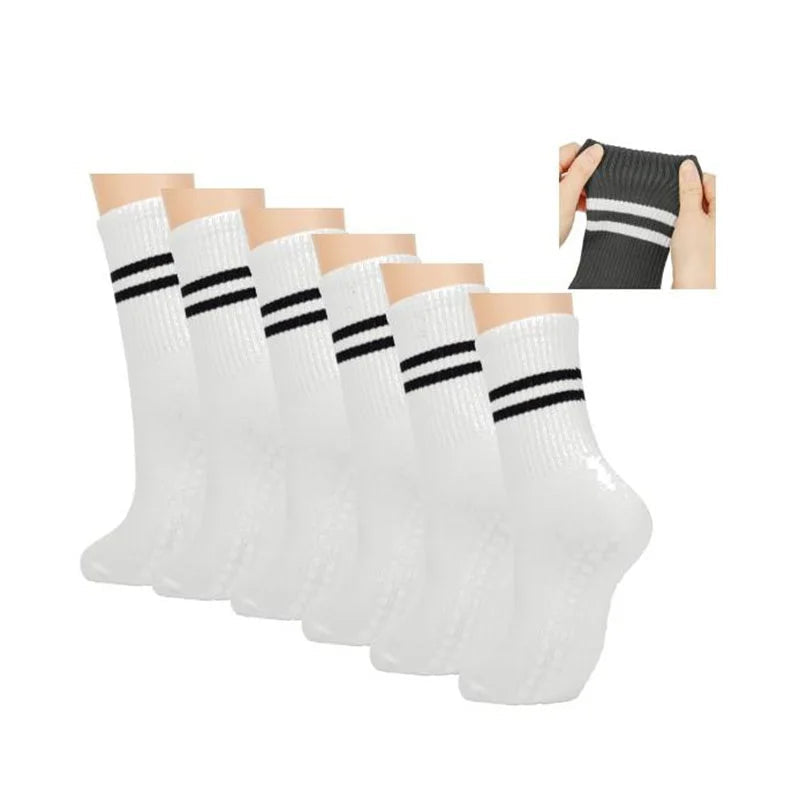 1 pairs/6 pairs of Woman yoga socks medium length socks pure cotton anti slip silicone indoor fitness pilates women sports socks