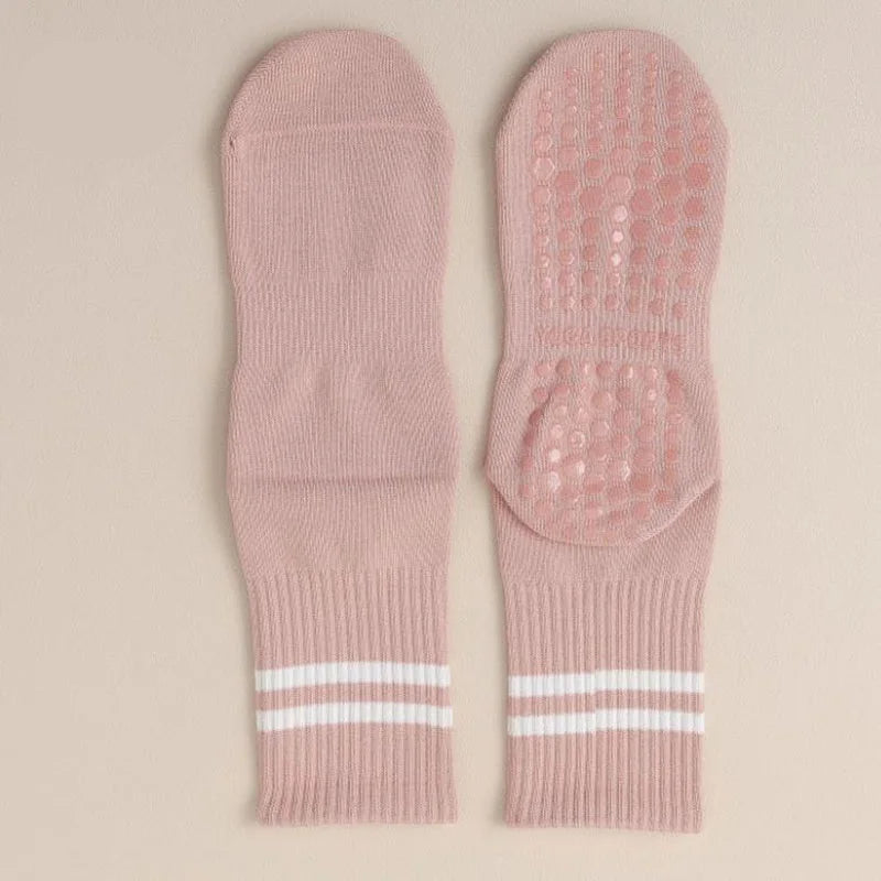 1 pairs/6 pairs of Woman yoga socks medium length socks pure cotton anti slip silicone indoor fitness pilates women sports socks