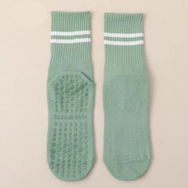 1 pairs/6 pairs of Woman yoga socks medium length socks pure cotton anti slip silicone indoor fitness pilates women sports socks