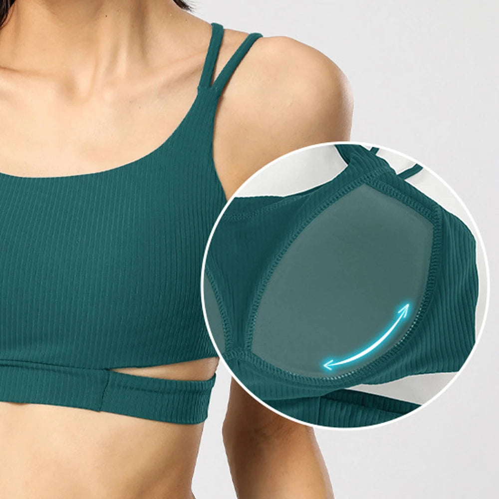 Women Sports Bra Gym Sportswear Yoga Bra Backless Push Up Crop Top