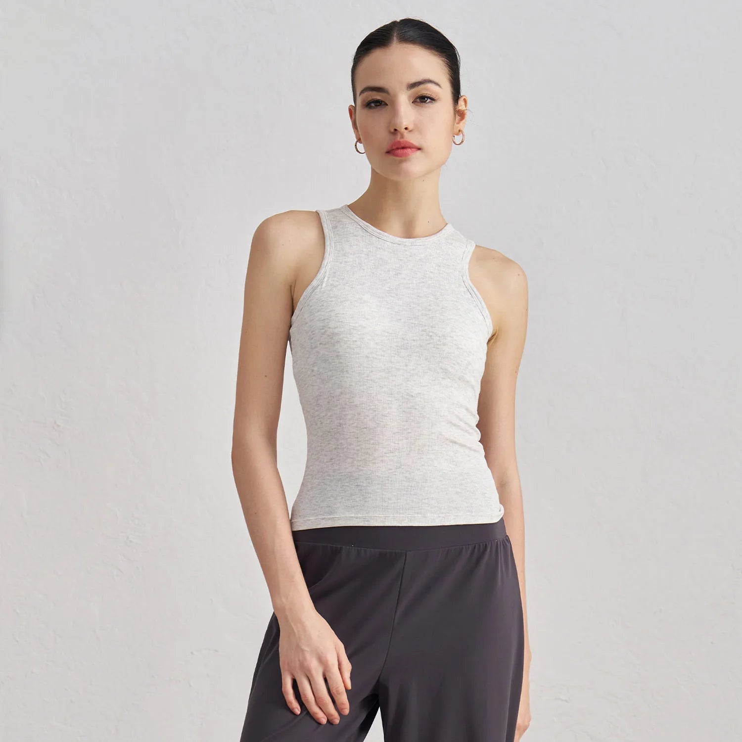 SHARK Ribbed Round Neck Sports Vest for Women