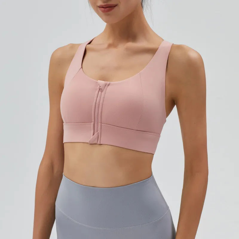 Adjustable Front Zipper Sports Sports Bra