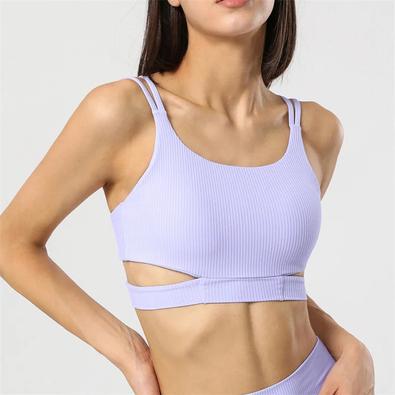 Women Sports Bra Gym Sportswear Yoga Bra Backless Push Up Crop Top