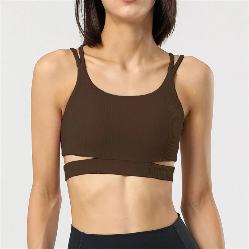 Women Sports Bra Gym Sportswear Yoga Bra Backless Push Up Crop Top