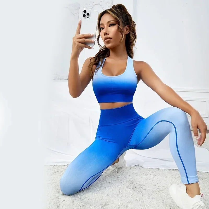 Seamless Gradient Yoga Sets