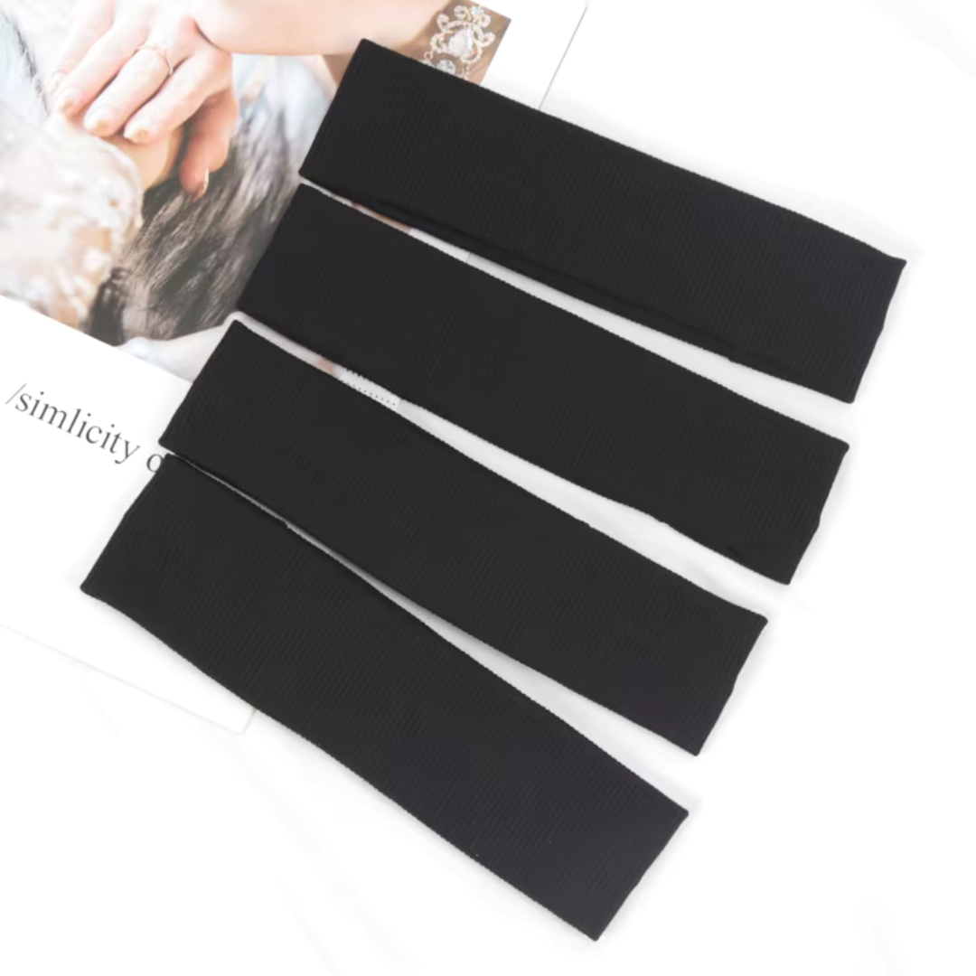 Set of 4 sports headbands – elastic hair bands for fitness, yoga and running, plain, various color combinations